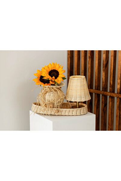 Maison Avf Rattan Set Masa Lambası-Düzenleyici Sepet-Vazo