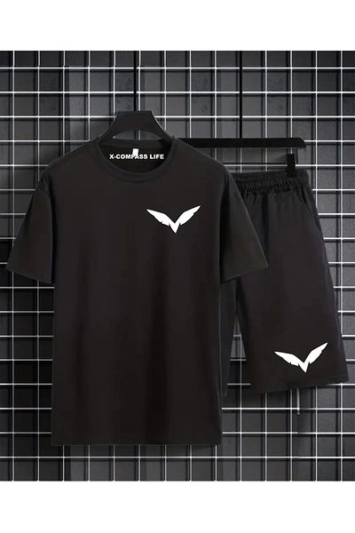 EFFRENATU T-SHIRT SORT WING PRINTED