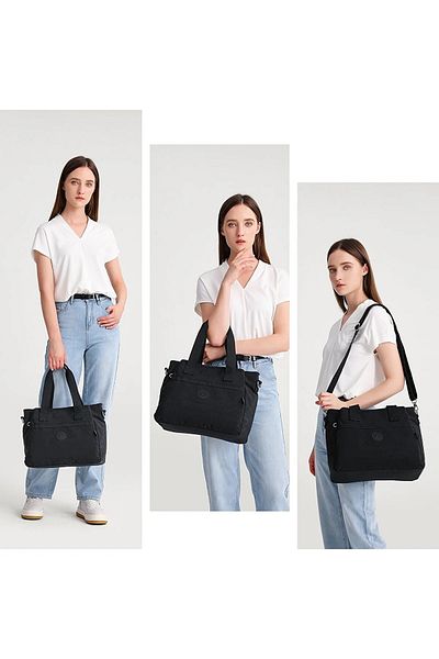 SMART BAGS حقيبة نسائية أنيقة ومفيدة مع حزام كتف من القماش المجعد