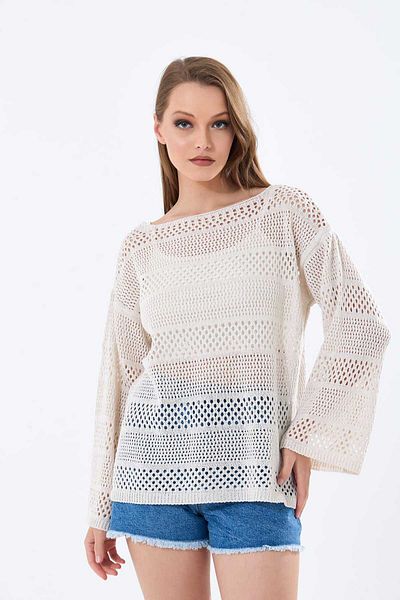 MODA MHE Fashion Mh Noul Sezon Tunica Bluza Perforata Fantata