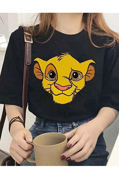 AEMİ Tricou cu imprimeu Simba Regele Leu pentru femei, 100% bumbac de calitat...