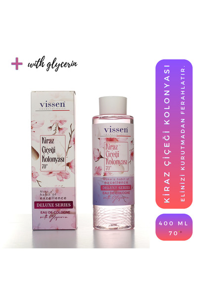 vissen Kiraz Çiçeği Kolonyası 70 Derece 400 ml plastik ambalaj