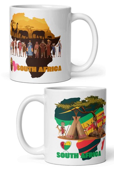 Dünyadan Hediyeler 2 Pieces of South Africa Travel Souvenir Mug