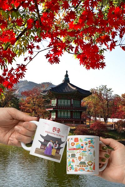 Dünyadan Hediyeler 2 Pieces of South Korean Travel Souvenir Mug