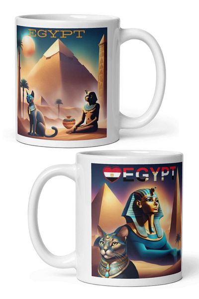 Dünyadan Hediyeler 2 Pieces of Egyptian Mug - Travel Souvenir Egypt Mug