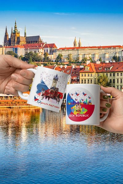 Dünyadan Hediyeler Czech Republic - 2 Pieces of Travel Souvenir Czech Republic Mug