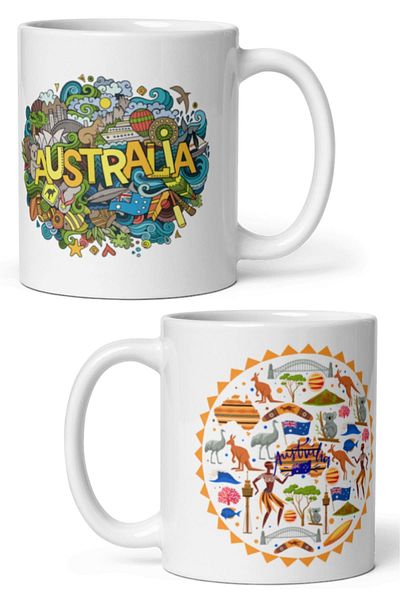 Dünyadan Hediyeler 2 Pieces Australia Travel Souvenir Mug Cup