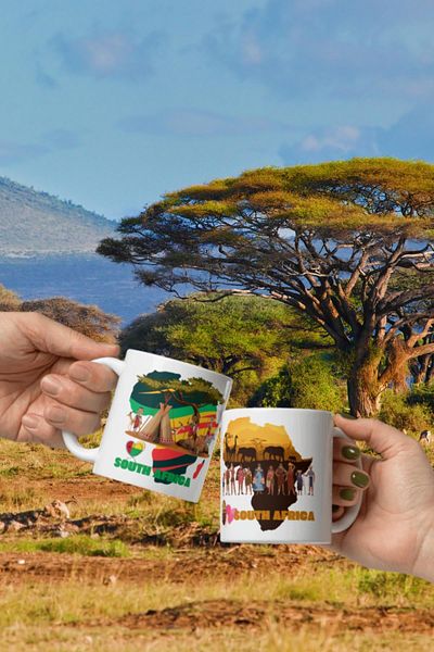 Dünyadan Hediyeler 2 Pieces of South Africa Travel Souvenir Mug