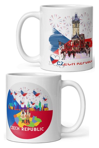 Dünyadan Hediyeler Czech Republic - 2 Pieces of Travel Souvenir Czech Republic Mug