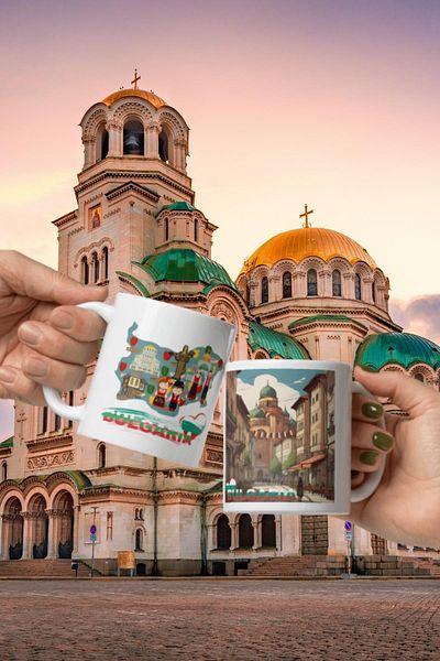 Dünyadan Hediyeler Bulgaria 2 Pieces Travel Souvenir Mug Cup Mug