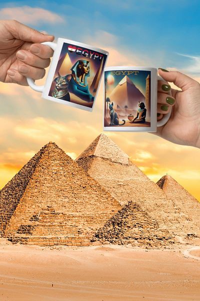 Dünyadan Hediyeler 2 Pieces of Egyptian Mug - Travel Souvenir Egypt Mug
