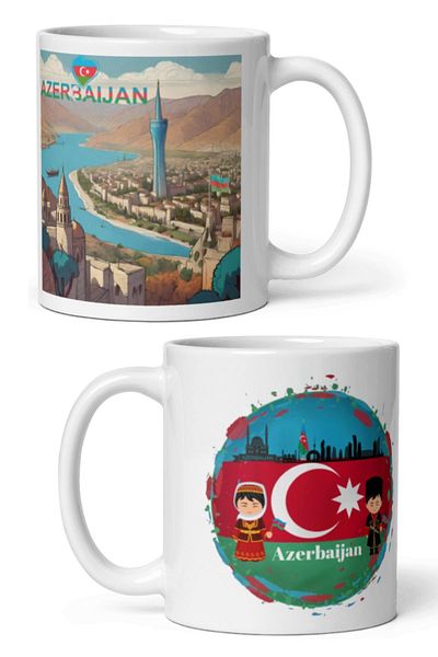 Dünyadan Hediyeler Azerbaijan Mug - 2 Pieces Travel Souvenir Mug