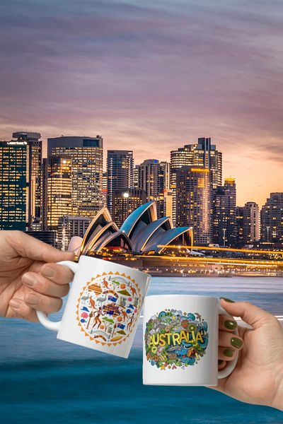 Dünyadan Hediyeler 2 Pieces Australia Travel Souvenir Mug Cup