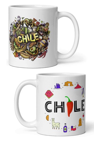 Dünyadan Hediyeler 2 Pieces of Travel Souvenir - Chile Mug Cup Chile Mug