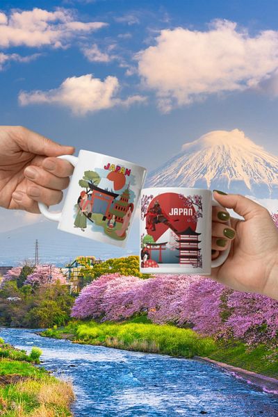 Dünyadan Hediyeler 2 Pieces Japan Mug - Travel Souvenir Japan Mug