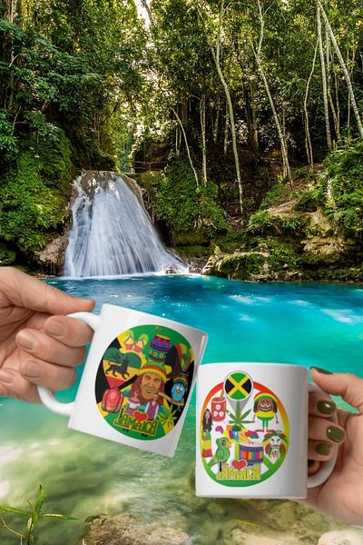 Dünyadan Hediyeler 2 Pieces of Jamaican Travel Mug - Mug and Cup Design