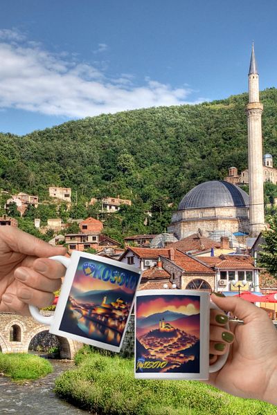 Dünyadan Hediyeler 2 Pieces of Kosovo Mug - Travel Souvenir Mug