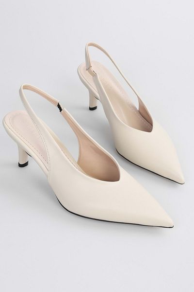 Shoeberry Beige Stiletto - Women's Wean Low Heeled Shoes