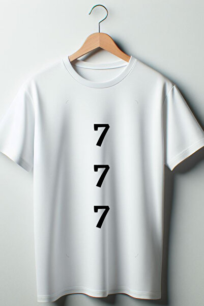 Vordevia 777 Štampano Oversize kroj VIDE FIT UNISEX okrugla kragna Bela majica