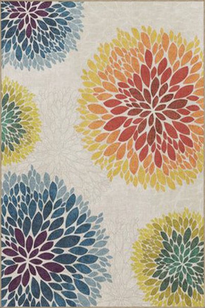 Rugs Modern Halı Covor decorativ lavabil, cu frunze strălucitoare și modele c...