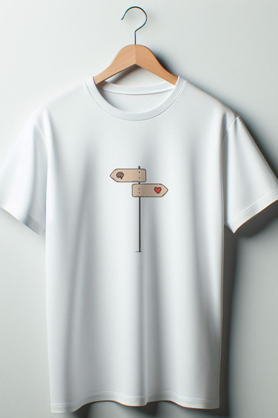 Vordevia Mozak protiv srca Štampano Oversize kroj široka unisex okrugla kragn...