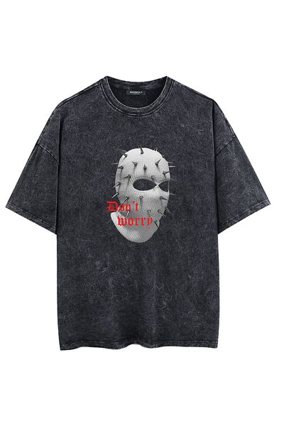 Mad&Calf Unisex Washable Don't Worry εμπριμέ μπλουζάκι Oversize