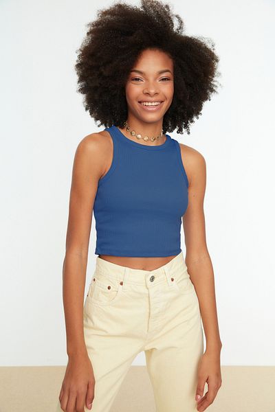Dark blue tank top best sale