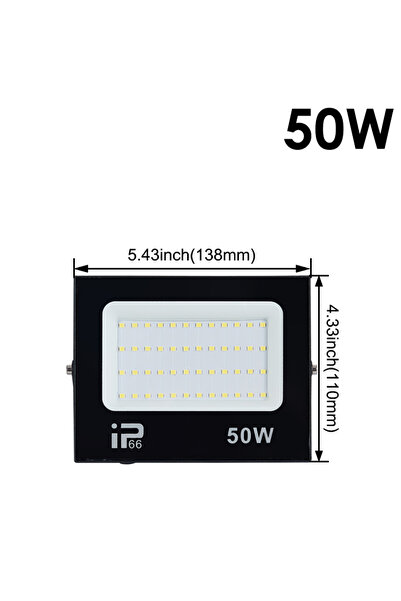 EnwYe كشاف LED أبيض بارد (5500-7000 كلفن) بقوة 50 واط، إضاءة غامرة تعمل بتيار...