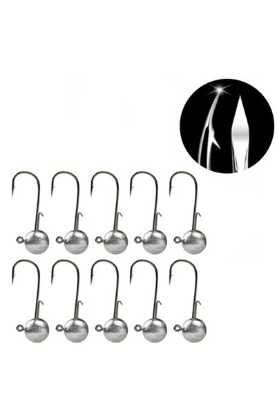 JYJ 10pcs 7g ordinary hook 10pcs/lot big head jigs hook 1g-20g All size Round...