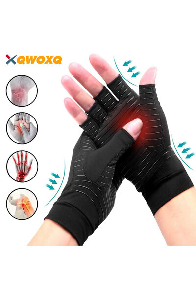 XQWOXQ قفازات التهاب المفاصل المضغوطة بالنحاس، أفضل قفازات بدون أصابع مملوءة ...