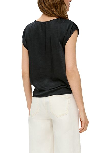 s.Oliver Schwarze Damenbluse mit Knotendetail
