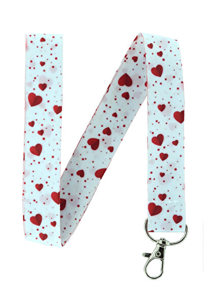 YİĞİTBAŞI KALP 32322 Desen Boyun İpi Ve Telefon Askısı Okul Hastane Asçı Güvenlik Ve Sporda Lanyard