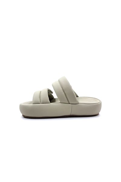 Guja Velcro Comfort Light Green Puff Slippers