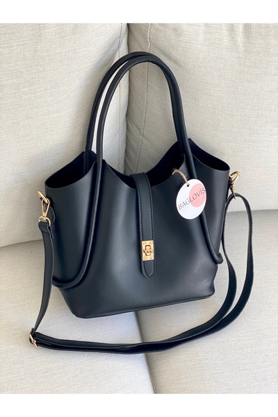 BAGLOVİS حقيبة كتف نسائية بتفاصيل قفل أمامي وأشرطة