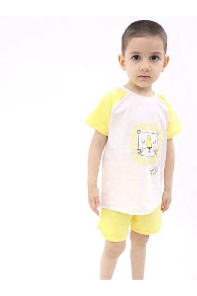BALKABAĞI Roar Aslan Boy's 2-Piece Set Yellow-Cream TYE0040