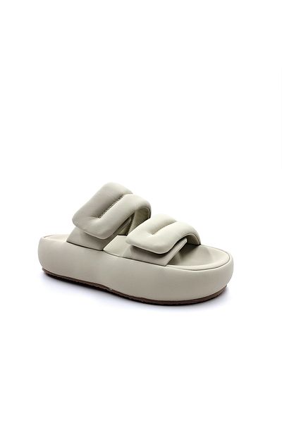 Guja Velcro Comfort Light Green Puff Slippers