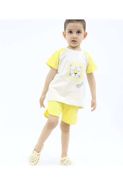 BALKABAĞI Roar Aslan Boy's 2-Piece Set Yellow-Cream TYE0040