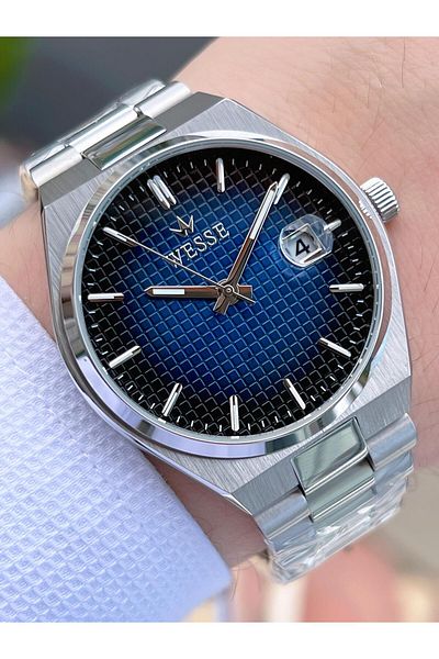 Wesse 5 Atm Men's Wristwatch - Steel Cord, Calendar Dial, Blackening Color, No Throwing EWWG209507