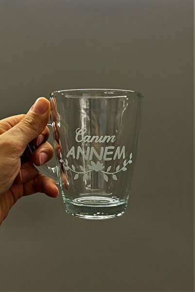 DECOSTYLE Anneler Gününe Özel Canım Annem Yazılı Çıkmaz Cam Kupa 300 cc 1 ad.