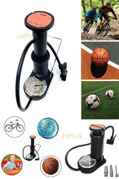 Janva Ayak Pompası Dereceli Araba Bisiklet Top Havuz Kolluk Şişme Yatak Kalit...