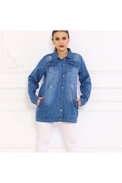 Pamuk Butik Γυναικείο τζιν μπουφάν τσέπης