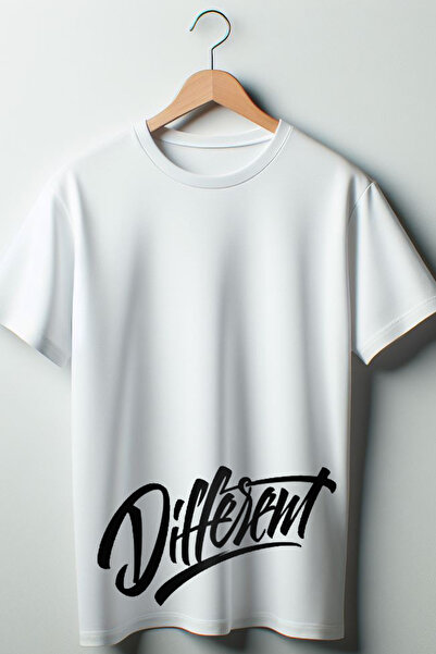 Vordevia Λευκό μπλουζάκι με διαφορετικά κείμενα με στάμπα Oversize Wide Fit Unisex Crew Neck