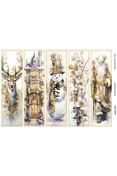 LİNEART Brass Patterned LineArt Decopage Paper - LA-Y726