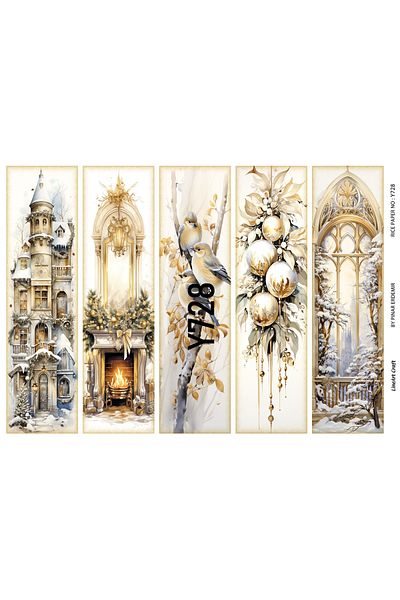 LİNEART Brass Patterned LineArt Decopage Paper - LA-Y728