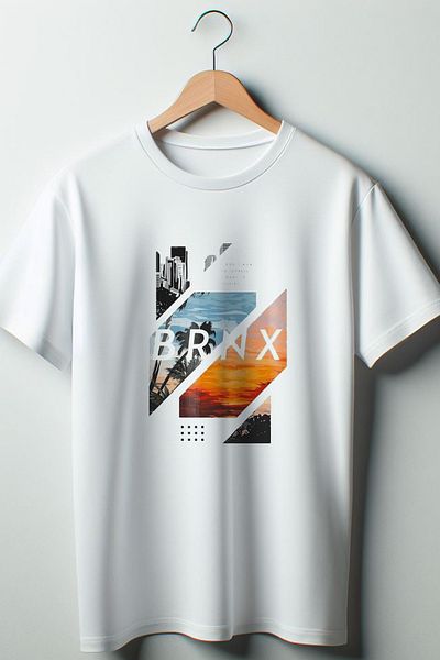Vordevia Λευκό μπλουζάκι με στάμπα BRNX Oversize Wide Fit Unisex Crew Neck