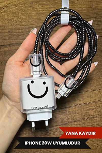 WANNA PROTECT iPhone 18W/20W Uyumlu Şeffaf Şarj Başlığı Adaptörü Koruma Kablo...