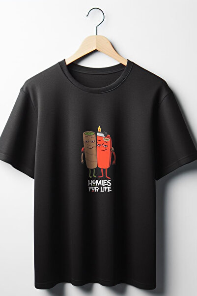 Vordevia Prijatelji zauvek Štampano Oversize kroj široka unisex okrugla kragn...
