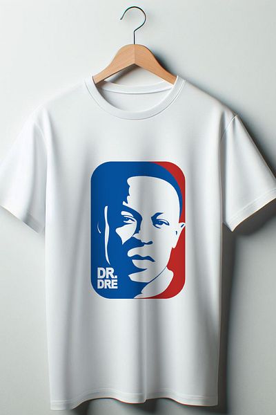 Vordevia Λευκό μπλουζάκι με στάμπα Dr Dre Oversize Wide Fit Unisex Crew Neck