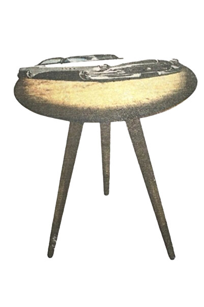 Ahşap Yan Sehpa Desenli