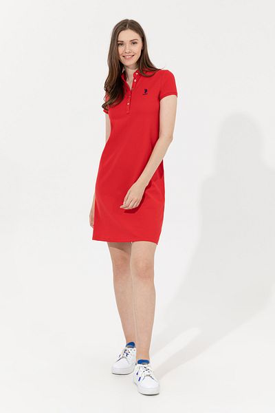 U.S. Polo Assn. Women's Red Knitted Dress